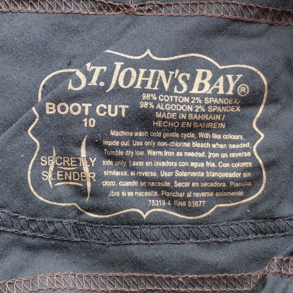 St. John's Bay Secretly Slender Bootcut Corduroy Pants Women's 10 Brown Mid Rise - Picture 6 of 13